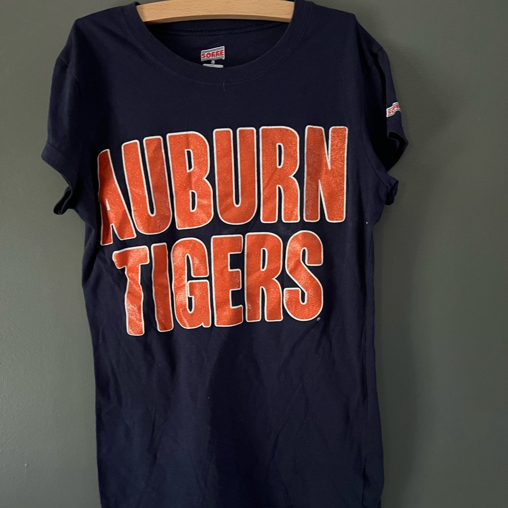 Soffe T-shirt Women Sz M Auburn Tigers. Orange White Navy Letters are Glitter